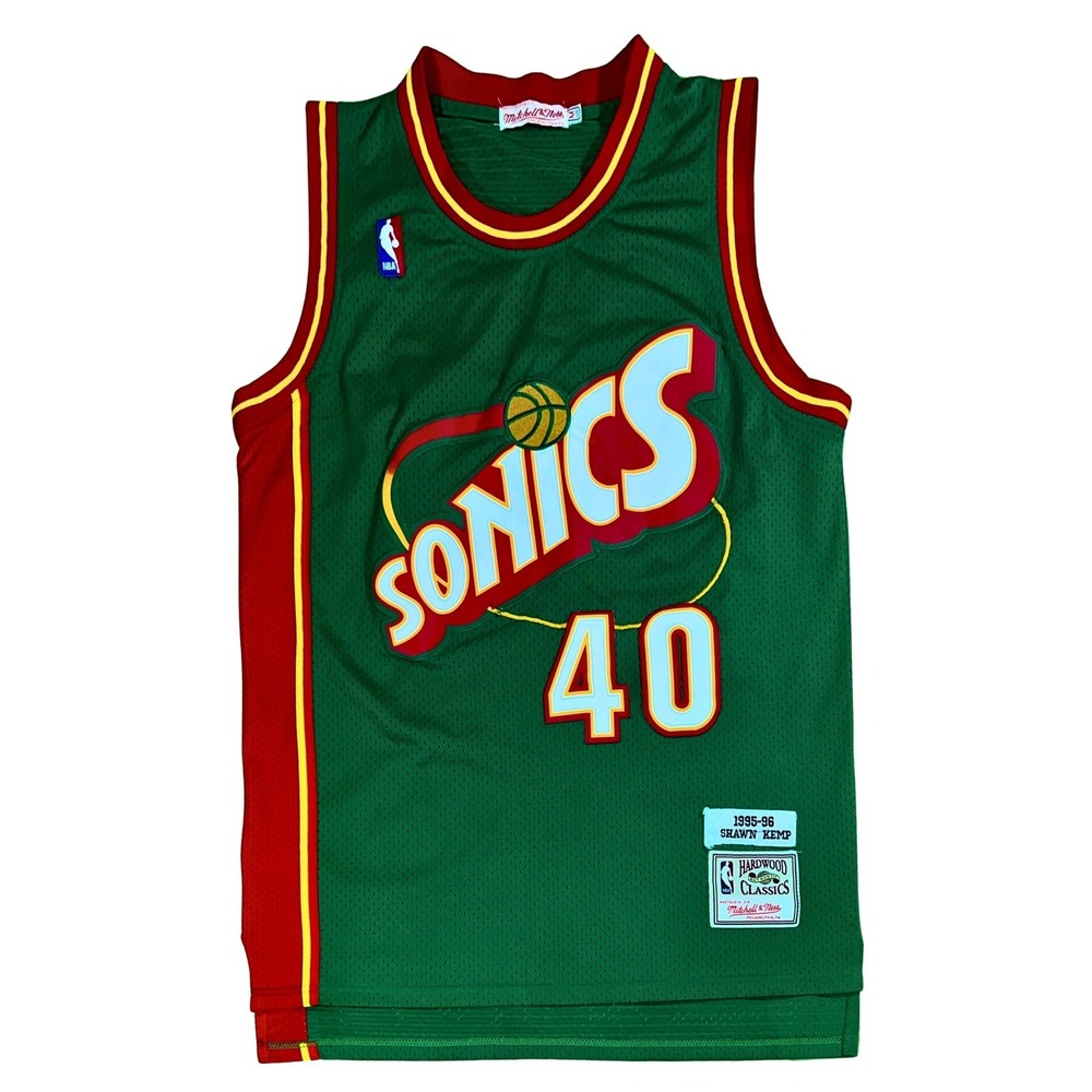 Men's 1995 Mitchell & Ness Seattle Sonics Shawn Kemp Authentic Jersey 40 (Medium